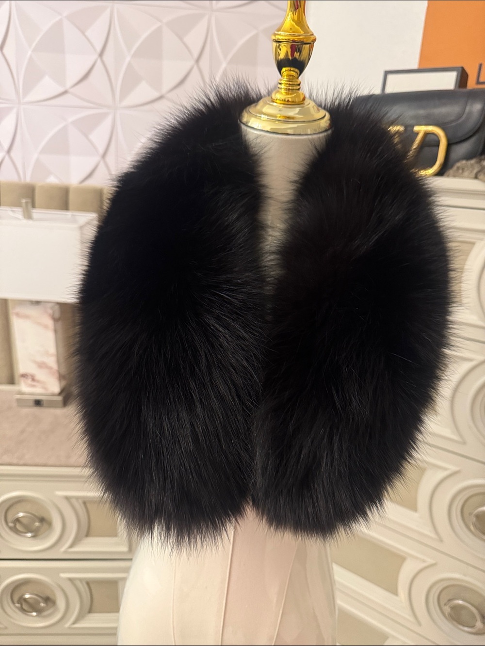 Real Fox fur black fox thick pelts